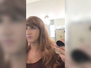 Crossdresser Looking at Mirror (Loop)