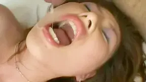 Nene Shizuki gets cum dripping down her chin