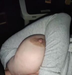 Double dildo in cunt and ass with the machine