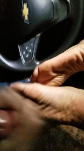 Jeannine car footjob pt 2 cumshot