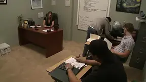 Teacher seduced by her student with huge tits and massive dick