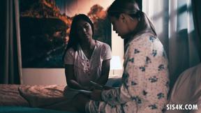 ”SISTERTRICK - Lesbo scissoring before resting - Alina Lopez, Kendra Spade”