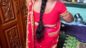 Desi beauty housewife sary changing in home