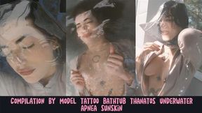 WMV COMPILATION by model Tattoo bathtub Thanatos underwater apnea sunskin 70037