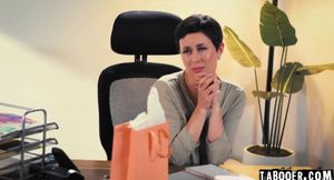 An obedient assistant Rebecca does everything for her boss