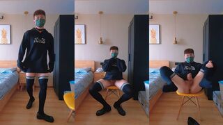 JSXHuan's kitty costume turns into a hot amateur solo session