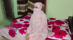 Indian Muslim Girl in Burkha Enjoys Romantic Rainy Night