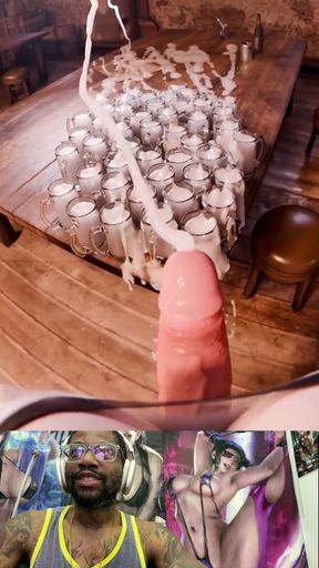 Sexy Futa Cock Tifa Shoots Hardcore Semen Everywhere for Her Special Cummy Beverage