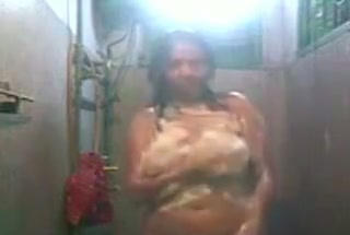 BBW Turkish MILF wife shows off her huge tits in shower