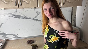 Marry Thin Redhead POV Teabag Blowjob Facial Selfie Video