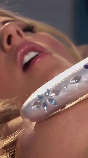 Samantha Ryan first porn a big slut with shaved pussy and platinum blonde loves to get excited with sex toys