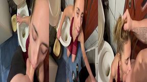 toilet facefuck sloppy blowjob