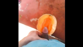 PUMMELING A EDIBLE JUG (FETISH FRUIT) V (FINAL WiTH yam-sized JISM)