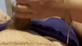 Thicc Swedish MILF gives huge cock handjob in public spa