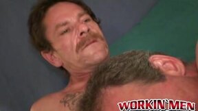 Tattooed old homo in sixtynine style blowjob session