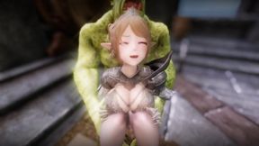 Big Breasts Elf Mama Oak Defeat by Ugly Cosplay Orc Seeding Sex 3D Hentai NSFW Part 8