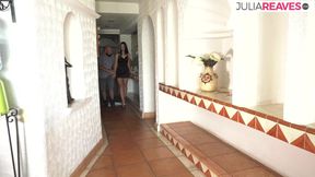 Bitch moans as she gets fucked by a huge cock after blowjob