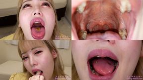 Hime Shirayuki - Showing inside cute girl's mouth, chewing gummy candys, sucking fingers, licking and sucking human doll, and chewing dried sardines mout-151 - wmv