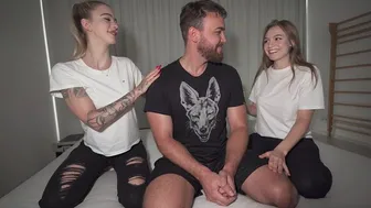 Blonde teens pleasure Mr Big Fat Dick as their gym teacher in threesome