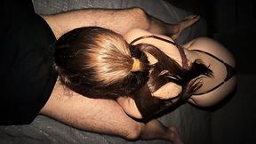 Beautiful natural girl takes control in reverse cowgirl position