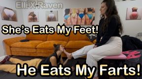 She Eats my Feet! He Eats my Farts! - Ellie X Raven