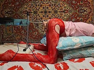 Sasha Earth sissy Crossdresser homemade amateur anal Fucking Machine