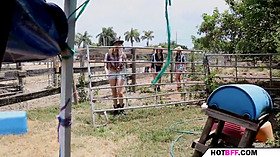 The cowgirls in thresome