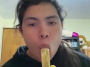 Shemale Banana Blowjob
