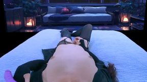 Keira in Black Lingerie Trans Girl Masturbation POV (Short Version)