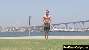 Wellhung Ethnic Stud Masturbating Under The Shower