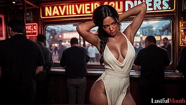 My girlfriend dreamed of going to America. I made her dream come true; we went to all the old American diners, and at each one, she gave me a blowjob. [AI]