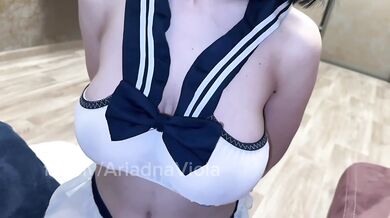 Amateur couple unleashes raw sailor thrills with big tits