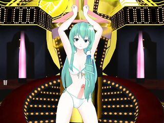 [3D Mmd Futanari] Shemale Hentai Sanae Dance & Jock Growth Hq By Monmusumonmusu