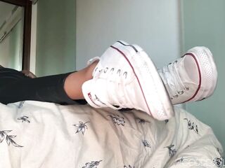 Immodest Converse JOI Worship - Female-taskmaster Luna Law gives you jerk off and Shoe Worship instructions