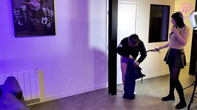 French Pegging meets CBT for a submissive in BTS casting session
