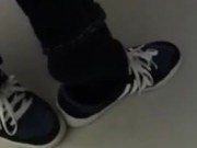Male Adidas and Black Socks Shoeplay at work