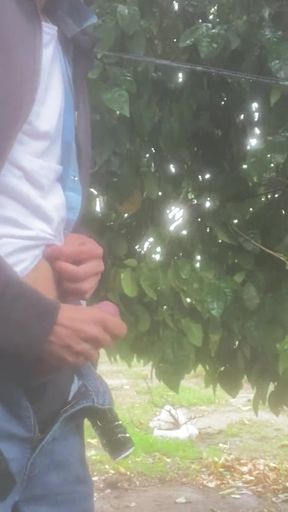 Found a dry spot to pleasure myself during the rain   Clip 1