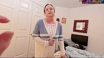 Horny stepson wants sex and stepmom lets him try with just the tip
