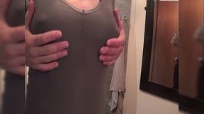 Vollence nipples poking trough