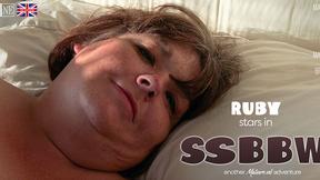 ”SSBBW Ruby plays in bed with her huge saggy tits & massive snatch!”