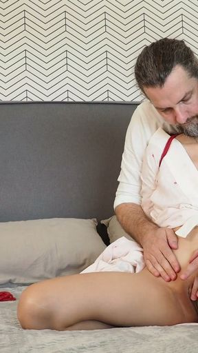 Interracial age gap couple sex - how to make my petite Asian girlfriend happy   Clip 1
