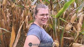 risky sex , chubby teen fucked in cornfield and got caught