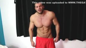 Joshua Armstrong gets verbal and jerks off his hot cock