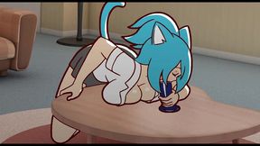 nicole risky job - gallery show [hentai game pornplay ] ep.8 hot milf playing with dildos in the living room in front of a cam