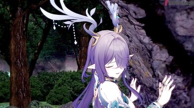 Lauma’s thick thighs choke your face in the forest while she gags on your cock
