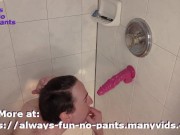 Cock locked up while I Deepthroat a Dragon Dick!