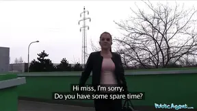Public Sex Innocent looking ginger girl fucked over a car