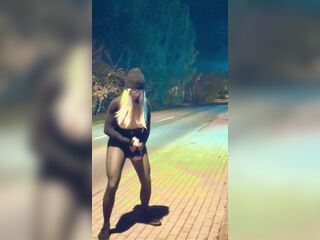 A transvestite disrobes and masturbates in public