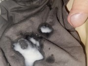 Hot guy masturbates under a blanket so that no one hears / Massive Cum Load / Secretly jerking off