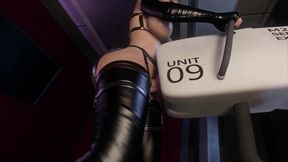 Futanari Fucks a Sex Machine with a Vagina with His Big Dick and Cums in It